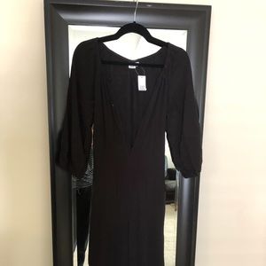 Gap Tie-belt Wide Leg Gauze Black Jumpsuit